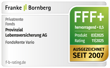 Franke & Bornberg Siegel Note FFF+ für die FondsRente Vario 