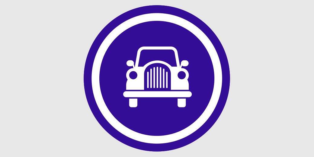 Auto mit voll ausgefülltem Kreis