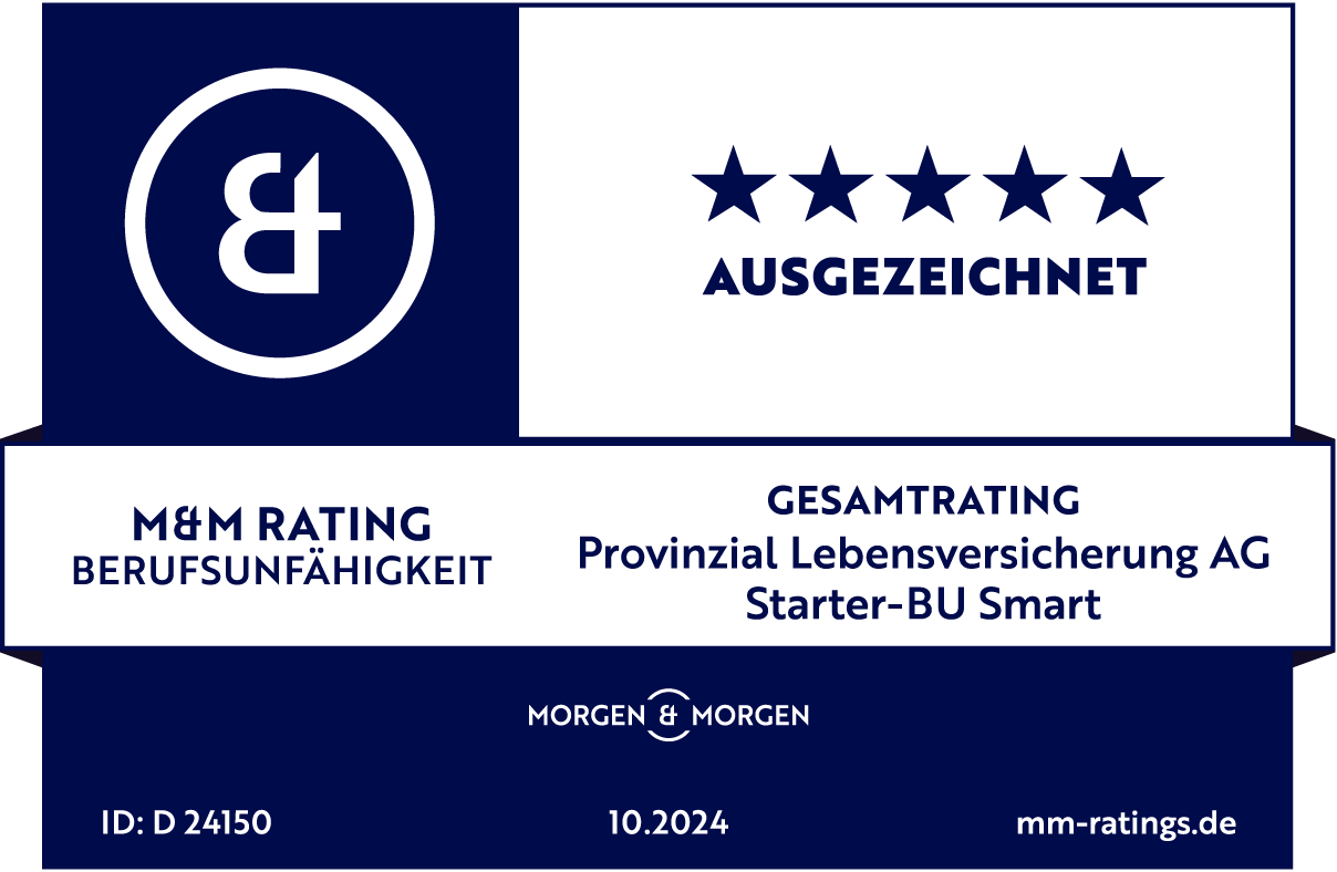 Morgen & Morgen Siegel mit der Note "ausgezeichnet" für die Starter-BU Smart